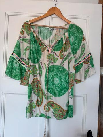 Bohemian blouse groen paisley 42/44 beschikbaar voor biedingen
