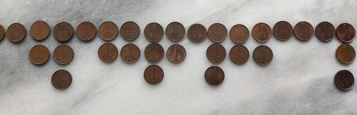 42 muntjes van 1 cent, Postzegels en Munten, Munten | Nederland, Koningin Juliana, Ophalen of Verzenden