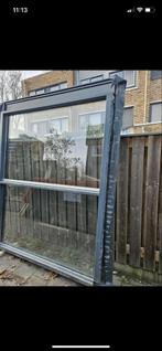 Hardhouten Kozijn met Glas, Gebruikt, Ophalen of Verzenden, 150 tot 225 cm, Inclusief glas