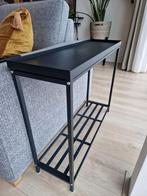 Bijzettafel metaal, Huis en Inrichting, Tafels | Sidetables, Ophalen, Gebruikt, 50 tot 100 cm, Metaal