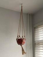 Retro jaren 70 oranje bloempot  hanger en macrame touw, Ophalen of Verzenden, Huis en Inrichting