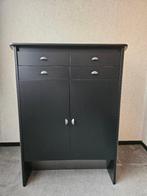 Zwarte kast met deuren en laden, Huis en Inrichting, Ophalen, Gebruikt, 100 tot 150 cm, Metaal