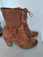 Bruine suede Laarzen met Hak en leren details, Bruin, Lage of Enkellaarzen, Ophalen of Verzenden, Onbekend