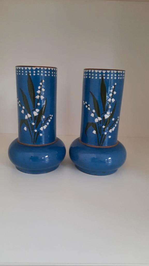 Jugendstil aardewerk vaasjes lelietjes van Dalen, Antiek en Kunst, Antiek | Keramiek en Aardewerk, Ophalen of Verzenden