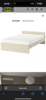 IKEA Gursken bed + lattenbodem + matras + 2 nachtkastjes, Huis en Inrichting, Ophalen, Beige, Tweepersoons, 140 cm