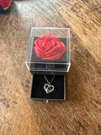 Hartjes Ketting met Blauwe Steen & Roos, Ophalen, Blauw, Nieuw, Overige materialen