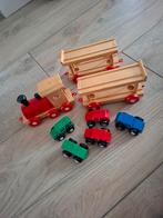 Houten Trein met Autootjes, Ophalen of Verzenden, Zo goed als nieuw, Duw- of Trekspeelgoed