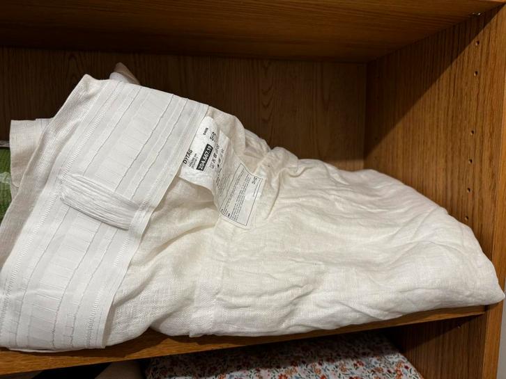 IKEA DYTÅG Curtains – white, 145x300 cm (1 pair), Huis en Inrichting, Stoffering | Gordijnen en Lamellen, Zo goed als nieuw, Ophalen