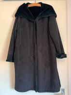 Dames winter jas suede/bont + muts, Ophalen, Zo goed als nieuw, Maat 38/40 (M), Zwart