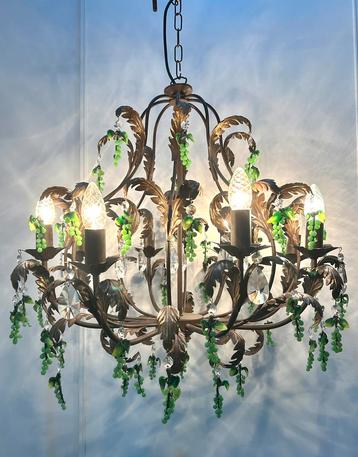  XL Murano groene druiven kroonluchter hanglamp kristal beschikbaar voor biedingen