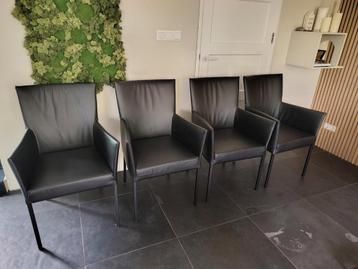 4 Bert Plantagie Arc Design Leren / Lederen Eetkamerstoelen beschikbaar voor biedingen