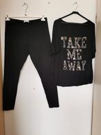 55 .. legging met shirt maat 44, Kleding | Dames, Grote Maten, Ophalen of Verzenden, Nieuw, Zwart, Shirt of Top