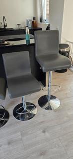 3 Grijze Barkrukken - Verstelbaar & Goed!, Ophalen, 60 tot 90 cm, Zo goed als nieuw, In hoogte verstelbaar