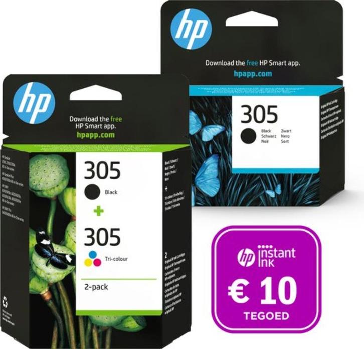 HP 305 - Inktcartridge - Origineel - Kleur & 2x Zwart, Computers en Software, Printerbenodigdheden, Nieuw, Cartridge, Verzenden