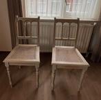 Brocante Franse rotan stoeltjes - set, Antiek en Kunst, Antiek | Meubels | Stoelen en Banken, Ophalen of Verzenden