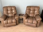 2 x La-Z-Boy pure leather rocking recliner chair set, Ophalen, Gebruikt, Twee, Bruin