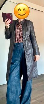 Dames halflange leren jas,  donkerbruin, Mango, mt L, Ophalen of Verzenden, Gedragen, Maat 42/44 (L), Bruin