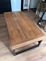 Mooie houten salontafel met metalen frame, Huis en Inrichting, Ophalen, 100 tot 150 cm, Teakhout, 50 tot 100 cm