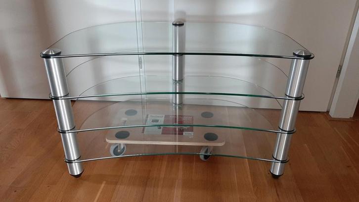 Audiomeubel rek van Aldenkamp / Spectral met 4 Glasplaten, Huis en Inrichting, Kasten | Televisiemeubels, Gebruikt, Minder dan 100 cm