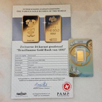 2.5 gram 999.9 goudbaar pamp beschikbaar voor biedingen