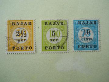 Indonesie 1948 Bajar Porto Opdruk 2.5 - 10 Sen gestempeld beschikbaar voor biedingen