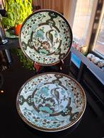 Twee Japanse Saji borden met pauw, Ophalen of Verzenden