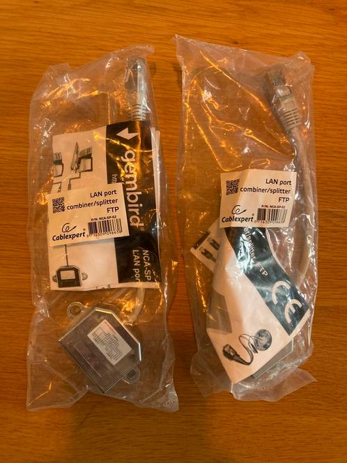 2 x Gembird NCA-SP-02 LAN port combiner / splitter, Computers en Software, Pc- en Netwerkkabels, Zo goed als nieuw, Ophalen of Verzenden