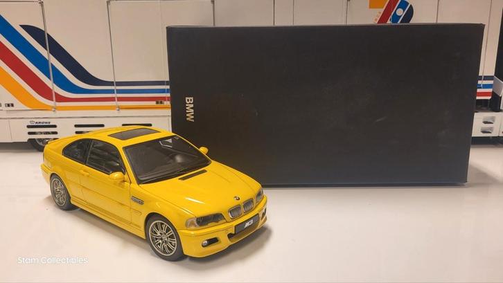 AUTOart BMW M3 E46 Phoenix Yellow, Hobby en Vrije tijd, Modelauto's | 1:18, Zo goed als nieuw, Auto, Autoart, Ophalen of Verzenden
