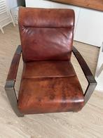 Industriële lederen fauteuil, Ophalen, Zo goed als nieuw, Leer, 75 tot 100 cm