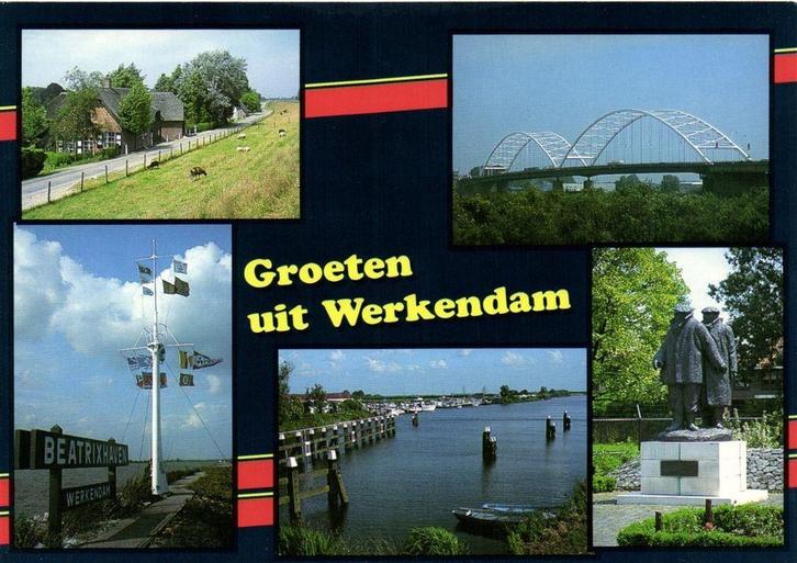 Groeten uit Werkendam - 5 afb o.a. brug - ongelopen, Verzamelen, Ansichtkaarten | Nederland, Ongelopen, Noord-Brabant, Voor 1920