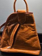 Cognac Leder Schouder/Rugtasje, Overige merken, Minder dan 30 cm, Ophalen of Verzenden, Minder dan 25 cm