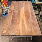 Tafel hardhout teak-achtig 205Lx89Bx75H, Huis en Inrichting, Tafels | Eettafels, Ophalen, Gebruikt, 200 cm of meer, 50 tot 100 cm