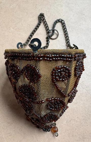 Vintage kaarsenhouder met kralen beschikbaar voor biedingen