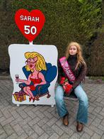 50 jarige Sarah in wit jasje + 50 bord + feestbord naar keus, Ophalen, Nieuw, Abraham of Sarah