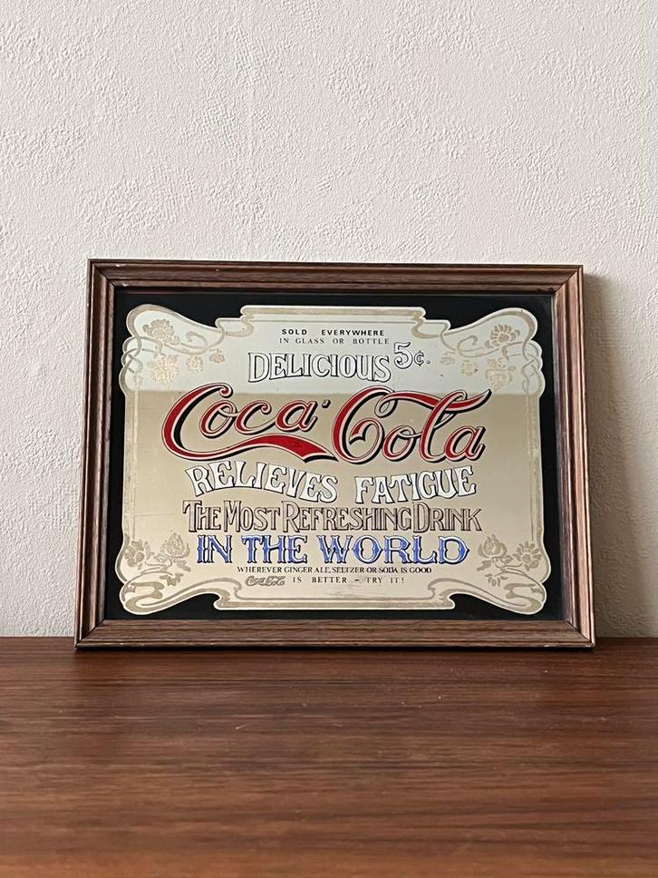 Vintage Coca Cola spiegel mirror retro amerikaans collector, Antiek en Kunst, Antiek | Spiegels, Minder dan 50 cm, Rechthoekig