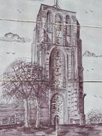 Uniek tegel tableau  Oldehove Leeuwarden  Rood/Wit, Ophalen of Verzenden