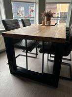 Prachtige massieve mango houten eettafel  met zwarte U-poot, Huis en Inrichting, Tafels | Eettafels, Ophalen, 200 cm of meer, 50 tot 100 cm