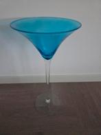 Hoge blauwe vaas of schaal, Ophalen, 50 tot 75 cm, Blauw, Glas