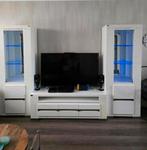 Witte TV meubel met vitrinekasten, Huis en Inrichting, Kunststof, Ophalen of Verzenden, Zo goed als nieuw, 200 cm of meer