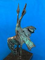 Groot Bronzen beeld met twee kraanvogels., Antiek en Kunst, Antiek | Koper en Brons, Ophalen of Verzenden