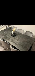 6 eetkamerstoelen velvet antraciet, Huis en Inrichting, Complete inboedels, Ophalen of Verzenden