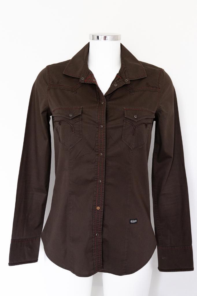 Replay bruine blouse maat S (ZGAN), Kleding | Dames, Blouses en Tunieken, Gedragen, Maat 36 (S), Bruin, Ophalen of Verzenden