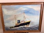 Schilderij Rode zee. Geschilderd in 1950. 47x30., Ophalen of Verzenden, Motorboot, Zo goed als nieuw