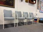4 Nieuw Bert Plantagie Rumba Eetkamerstoel Blauw stof Wit