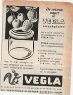 Retro reclame 1954 Vegla Schiedam inmaakglazen oogst, Verzenden, Overige typen