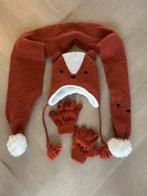 Bruine vossen sjaal, muts en handschoenen, Ophalen, Zeeman, Gebruikt, Setje