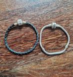 Pandora style armbanden 16,5/17 cm, Sieraden, Tassen en Uiterlijk, Armbanden, Ophalen of Verzenden, Gebruikt, Zilver, Overige materialen