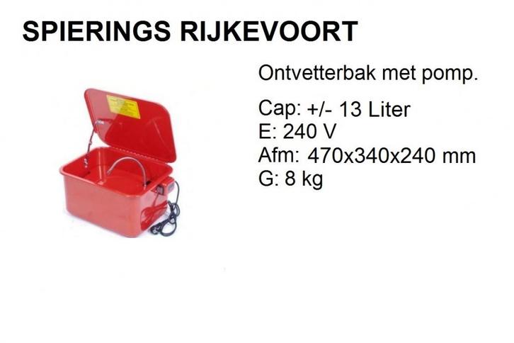 Ontvetterbak Onderdelenspoelbak wasbak 13 L, Doe-het-zelf en Verbouw, Gereedschap | Handgereedschap, Nieuw, Ophalen of Verzenden