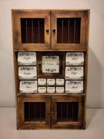 Vintage kruidenkastje met keramieke lades, Ophalen