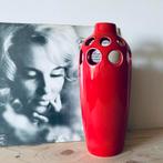 Rode Vintage Space Age Bloemenvaas Vaas, Overige materialen, Ophalen of Verzenden, Zo goed als nieuw, Minder dan 50 cm